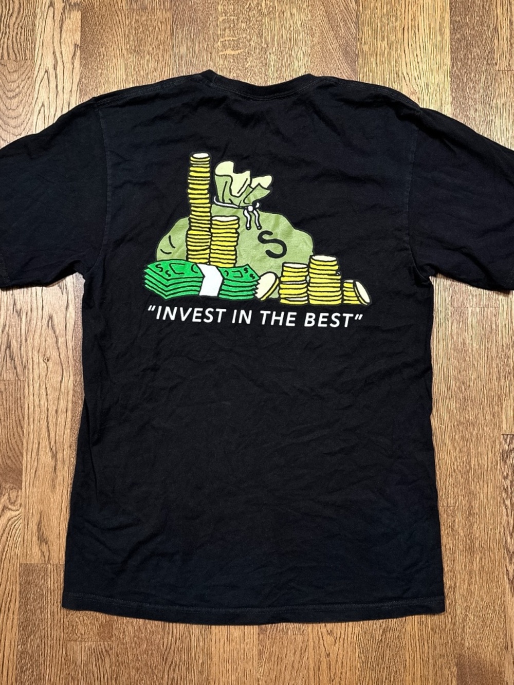 Stussy Classic Logo Invest In The Best Finance Bro Crypto Trading T Shirt Mens M